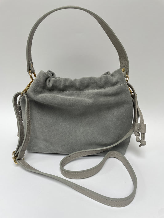Suede drawstring bag