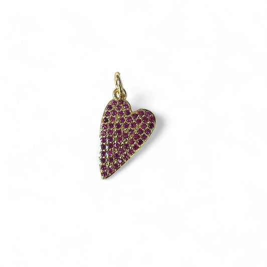 Hanger hart roze steentjes